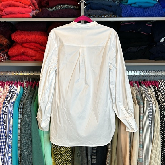 COS white grandad long sleeve mandarin collar 1/2 button front shirt siz… - Picture 3 of 3
